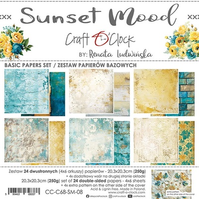 Набір скраппаперу Craft O'Clock - Sunset Mood, 20,3X20,3 см - Basic