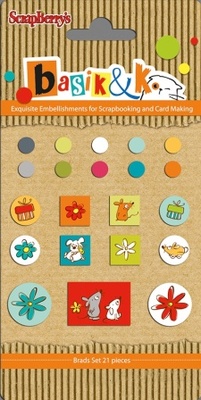 Набір брадсів від ScrapBerryʼs - Басик 5, 21 шт