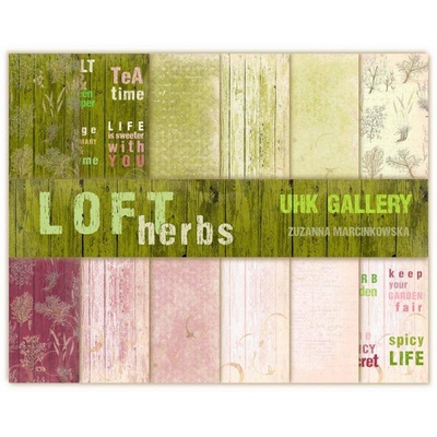 Набір двостороннього скрап-паперу UHK Gallery - LOFT LOFT Herbs, 30,5x30,5см, 6 аркушів