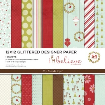 Набір паперу My Mind's Eye - I Believe, 30x30 см, 18 аркушів
