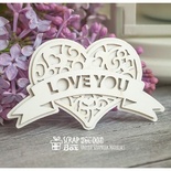 3d чіпборд ScrapBox - Серце із стрічкою Dm-003