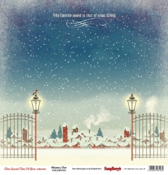 Бумага для скрапбукинга от ScrapBerry's -С Рождеством! А снег идет…,30,5х30,5 см, 190 гр/м, двусторонняя