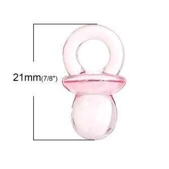 Акрилова підвіска "Соска", колір рожевий, 21x12мм, 1 шт.