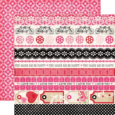 Аркуш скрап-паперу Echo Park - Border Strips Paper — двосторонній 30x30 см