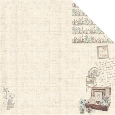 Лист двусторонней скрапбумаги Fabscraps - Baby Bear Double-Sided Cardstock - Bunny Bear 2, 30х30 см