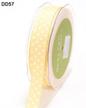 Стрічка Grosgrain/Dots, колір жовтий/білий, ширина 1, 6 см, 90 см