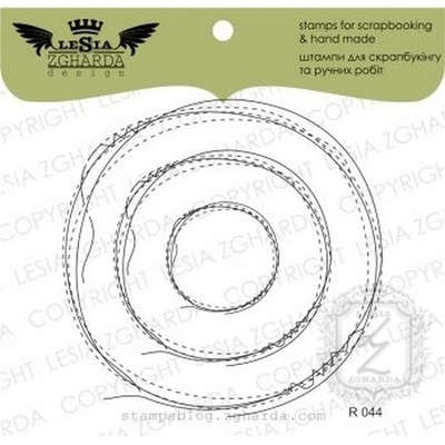 Набор акриловых штампов Lesia Zgharda R044 Рамка-дудлинг круг прошит, 3 шт