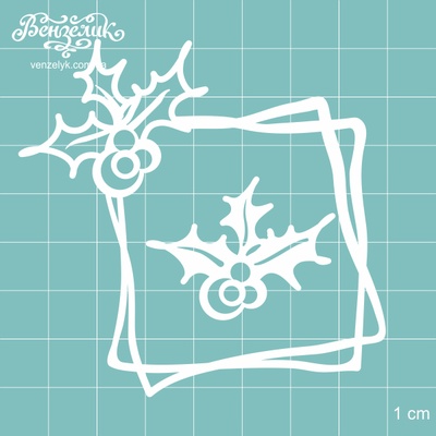 Чипборд від Вензелик - Рамка + гілочка 02, розмір: 75x73 мм