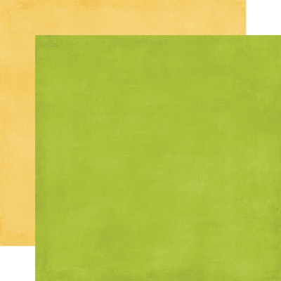 Лист двусторонней бумаги от Echo Park - Yellow/Green Distressed Solid Paper, 30x30 см
