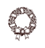 Акриловый штамп Christmas Stamp SR021 Рождественский венок, размер 4,3 * 5 см