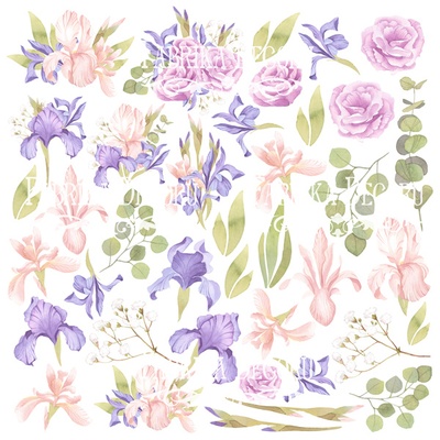 Лист с картинками для вырезания Majestic Iris, ТМ Фабрика Декора