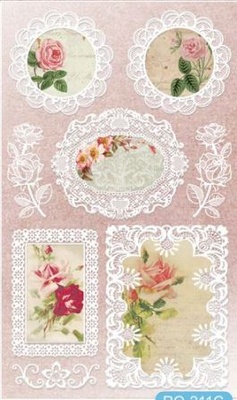 Набір натирок 12*20см Квіти і мереживо ScrapBerryʼs