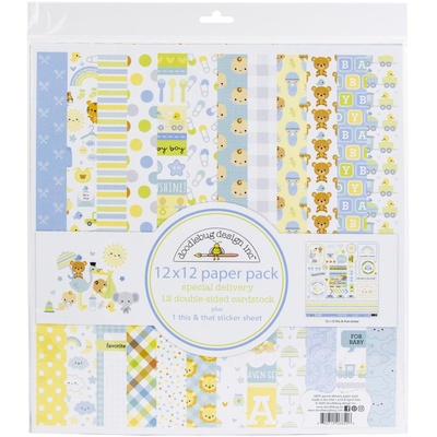 Набір паперу для скрапбукінгу від Doodlebug - Special Special Delivery, 30x30 см, 12+1 аркуш
