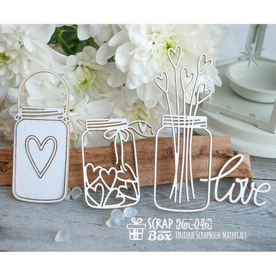 Чипборд ScrapBox - баночки з любов’ю Hm-046