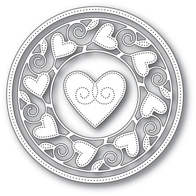 Ножі від Memory Box - Pinpoint Heart Circle Frame craft die