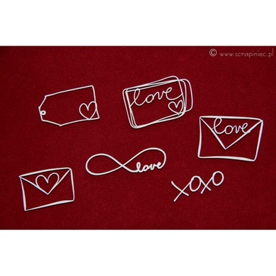 Чипборд Scrapiniec - Brush art - Письма любовь