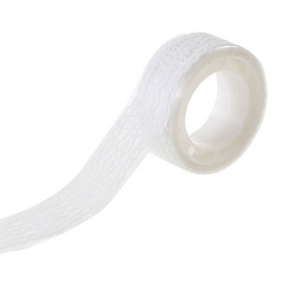 Стрічка фігурна самоклейна "Мереживо", оксамитова, біла, 1,5 м, ТМ Santi