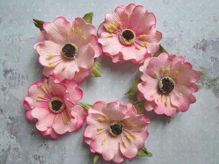 Дикий мак з фоамірану, діаметр 5см, колір персиковий, 1 шт.