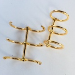 Кольца на стежне, по 3 кольца, диаметр 20 мм, длина механизма 40 мм, цвет золото,  2 шт.