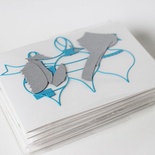 Набір для виготовлення новорічної листівки "Ялинкові прикраси" - срібло+блакитний