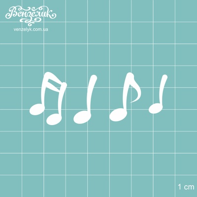 Чипборд від Вензелик - Набір нот, розмір: 63x24 мм