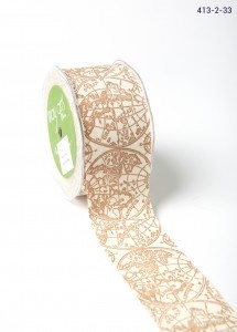 Бавовняна Стрічка з картами від May Arts - Canvas Printed Globe with with Woven Edge, ширина - 50 мм, довжина 90 см