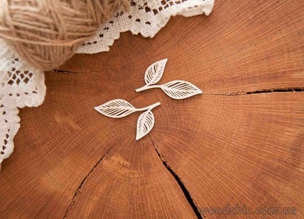 Чипборд "Листья прорезные, набор" от WOODchic, 4.2х2.6 см