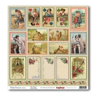 Бумага для скрапбукинга 30,5х30,5 см 180 гр/м двосторон Курортный роман  - Мечты