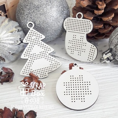 Деревʼяна фішка ScrapBox - Фішки для вишивки Набір іграшок Fl-038