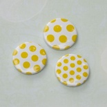 Скрап-значки (фишки). Желтые горошки №1, 3 шт., f18