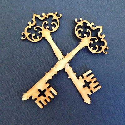 Деревʼяна фігурка WOOD-066 - Старий ключ, 1 штука