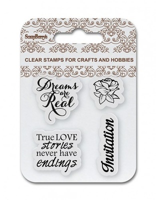 Набор штампов от ScrapBerry's - Приглашение (англ.), 7x7 см