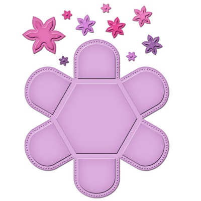Ніж для вирубки від Spellbinders - Hexagon Petal Envelope - Ніж для заготовки конверту