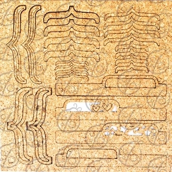 Пробковый чипборд. Набор "Скобки" №1, pr004