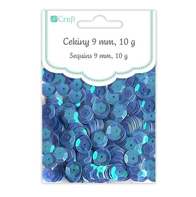 Паєтки круглі 9 мм, 10 колір синій, TM dpCraft (Dalprint)
