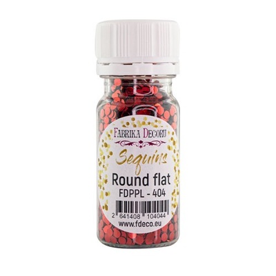 Паєтки круглі пласкі, червоні металік 404, ТМ Фабрика Декору