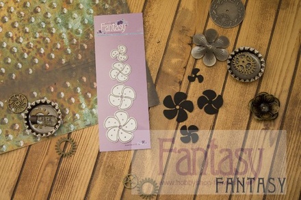 Нож для вырубки от Fantasy - стимпанк "Цветы пропеллеры -2"