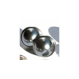 Набір брадсів Eyelet Outlet - Pearl Brads Silver Edge Pewter, колір сірий металік, у срібній оправі, 12 мм, 10 штук