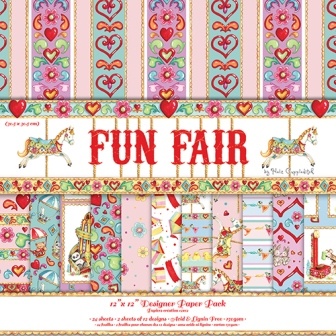 Набір паперу Helz Cuppleditch - Fun Fair, 30x30 см, 12 аркушів