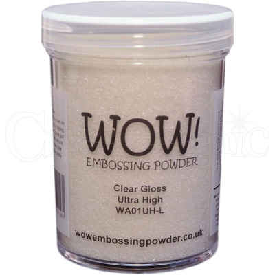 Пудра для эмбоссинга от Wow - Clear Gloss Embossing Powder ULTRA HIGH, крупнозернистая - БОЛЬШАЯ баночка, 160 мл