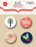 Набір скрап-фішок для скрапбукінгу від Scrapmir - Hello Christmas, 4 шт.