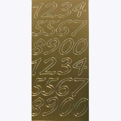 Контурные стикеры ЦИФРЫ БОЛЬШИЕ золотые SCB 1500960