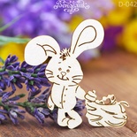 Чипборд от Вензелик - Зайчик с тачкою, 48*54 мм