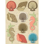 Набір обʼємних наліпок від K&Company - "Мушля", 10 шт.