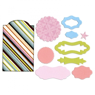 Лезвия Sizzix - Framelits Die - Bookplate, Hinges and Label, 8 шт.