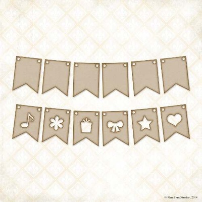 Чипборд Blue Fern StudiOs-Party Flags