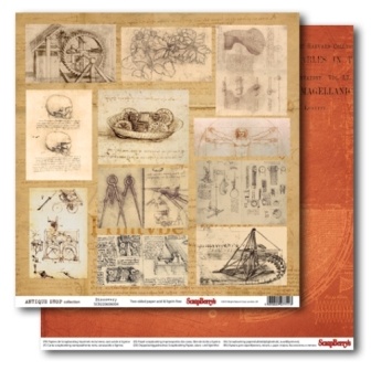 Бумага для скрапбукинга 30,5х30,5 см 180 гр/м двосторон Лавка древностей - Открытие