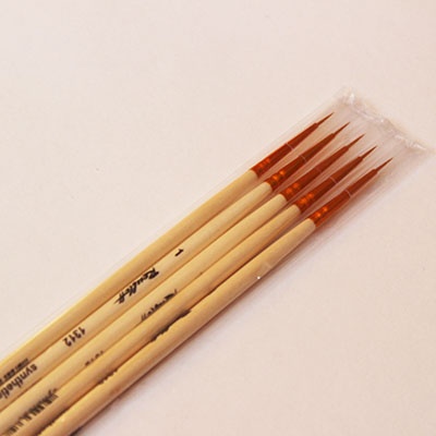 Кисть из синтетики круглая. Ручка короткая 1312, №1