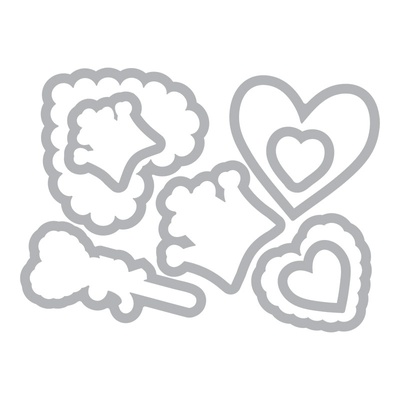 Ніж для вирубки і штампи Sizzix - Framelits Die Set w/Stamps - Princess, 8 шт.