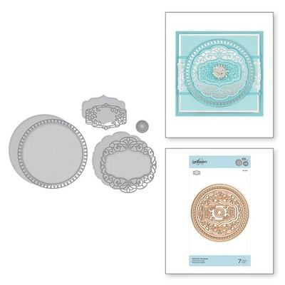 Ножі для вирубки від Spellbinders - Shapeabilities Brillante Rondelle Etched Dies Vintage Treasures by Becca Feeken